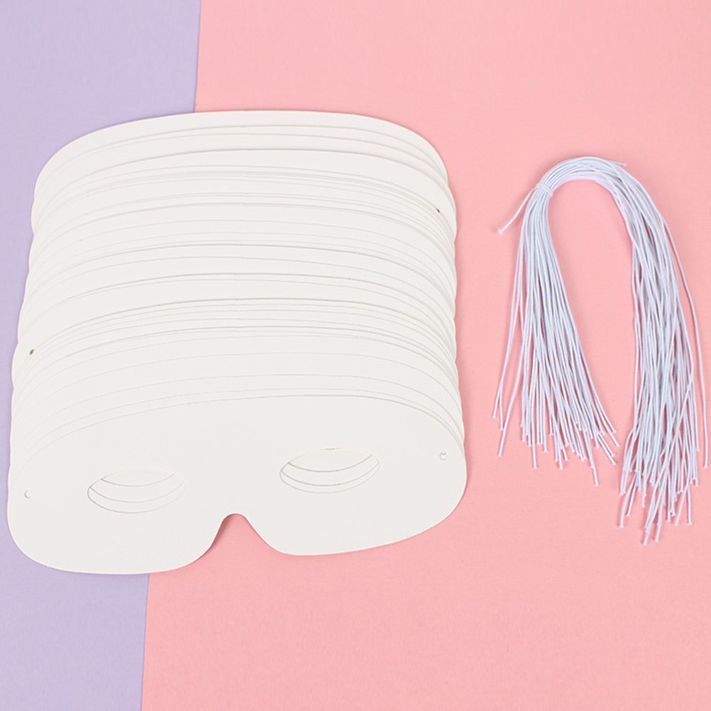40Pcs Reusable Blank White Paper Masks for DIY Masquerade Party Crafts