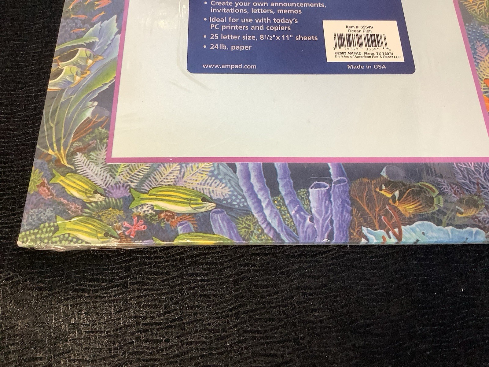 Ampad 1-pk of 25 Sheets Designer PC Paper Printer Ocean Fish New