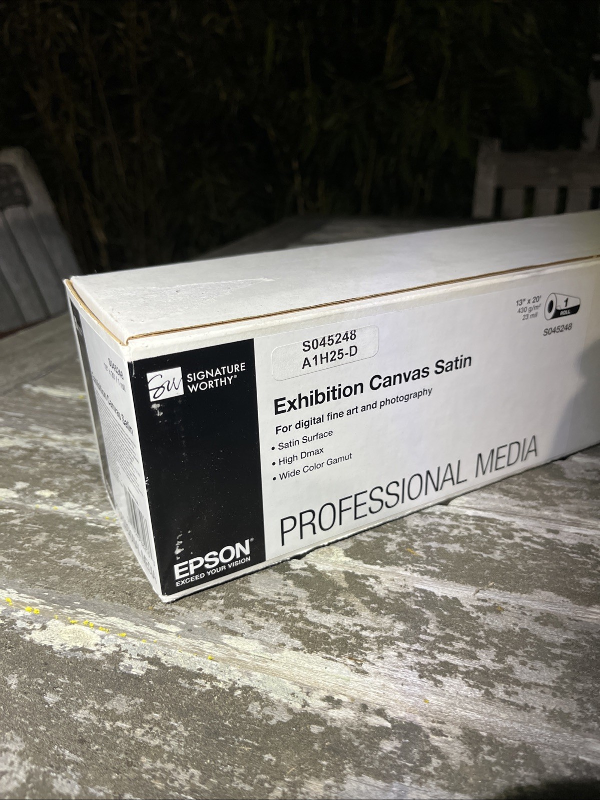 Epson Exhibition Canvas Satin S045248 13″ x 20′ Roll Archival Inkjet Paper Roll