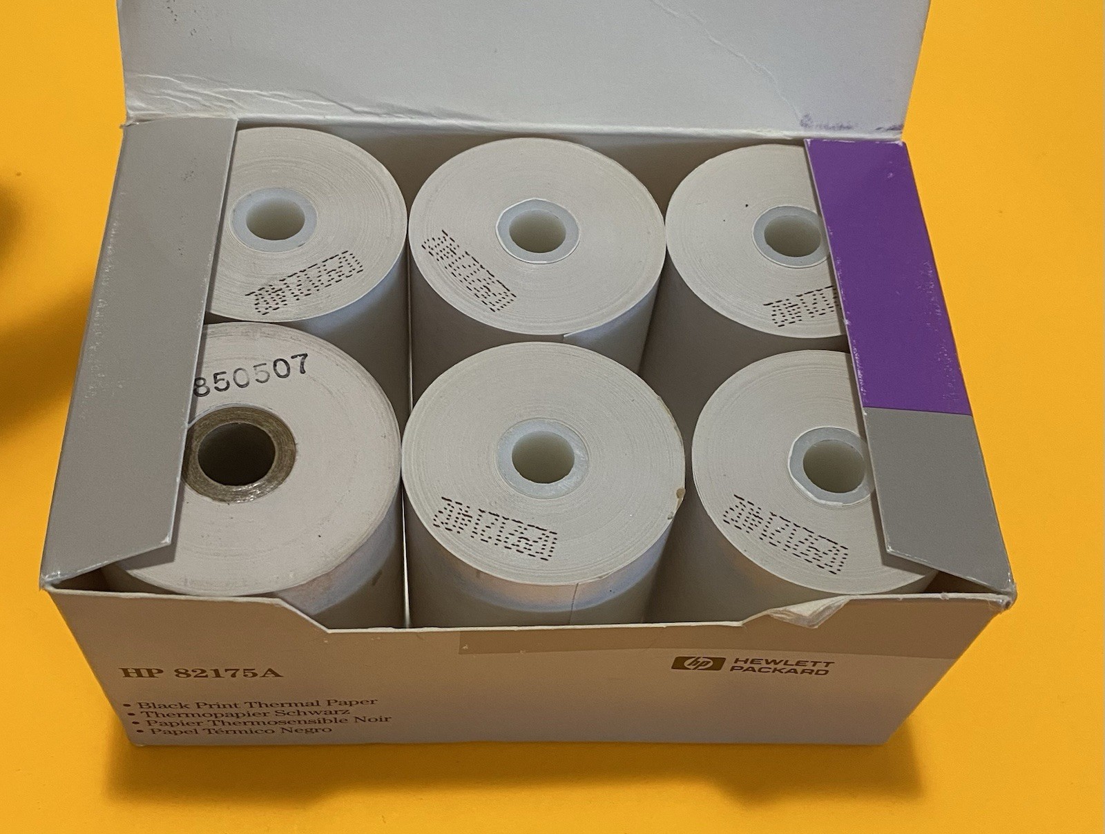 HP 82175A Black Print Thermal Paper Box of 6 Rolls READ