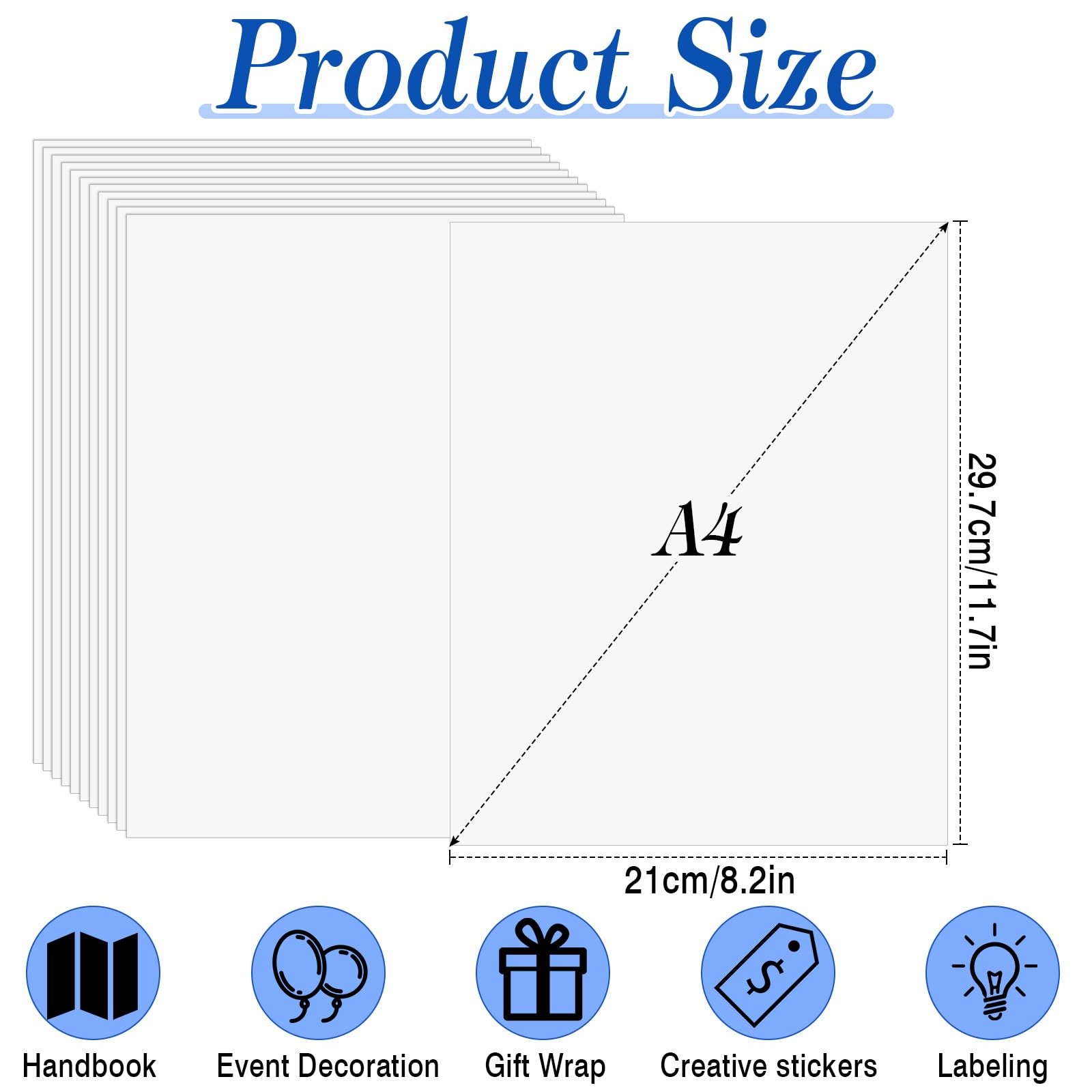 50 Sheets Waterproof Printable Vinyl Decal Paper White A4 Stickers …