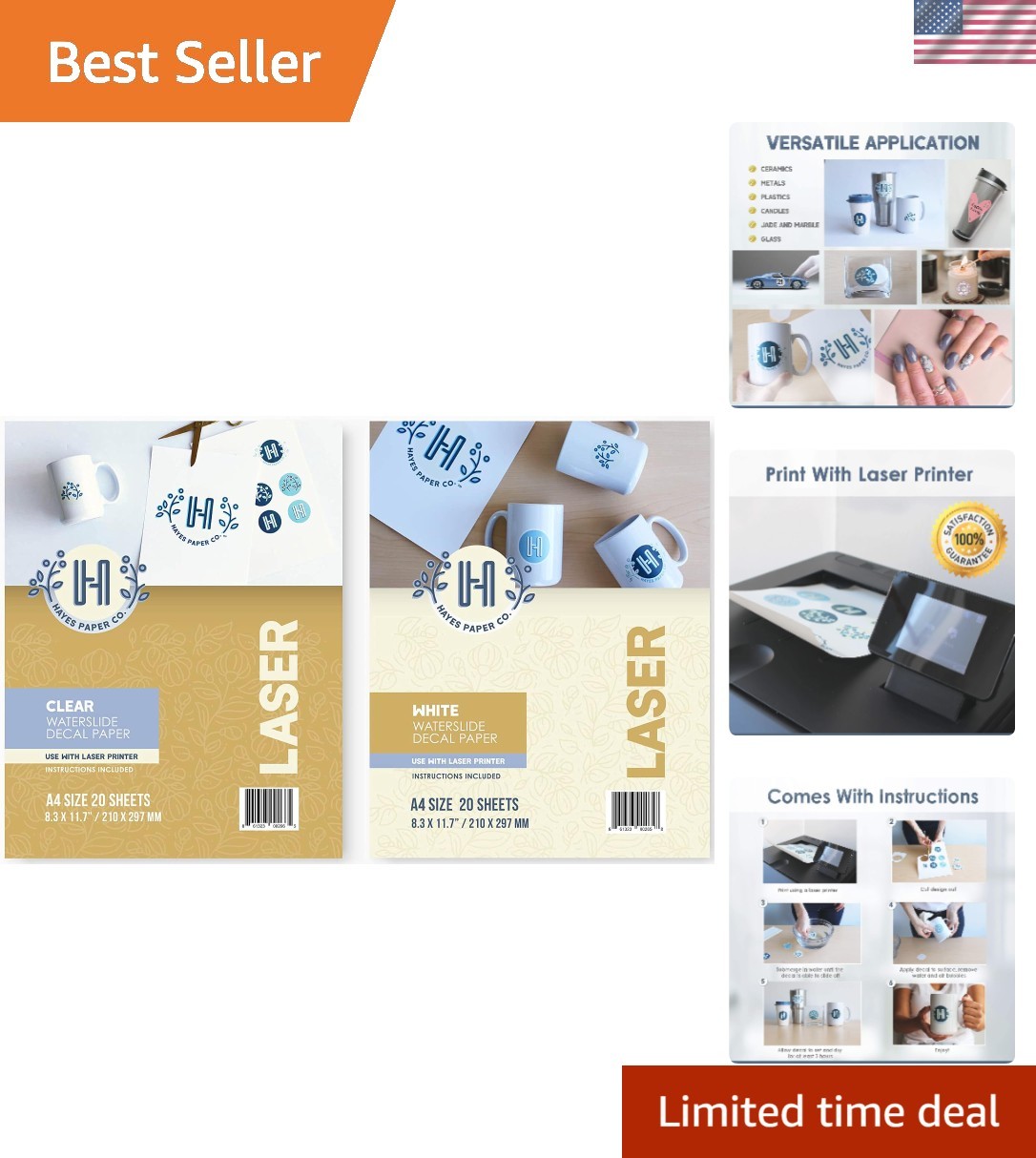 Versatile A4 Waterslide Decal Sheets Bundle – Perfect for Crafts and Home Gifts
