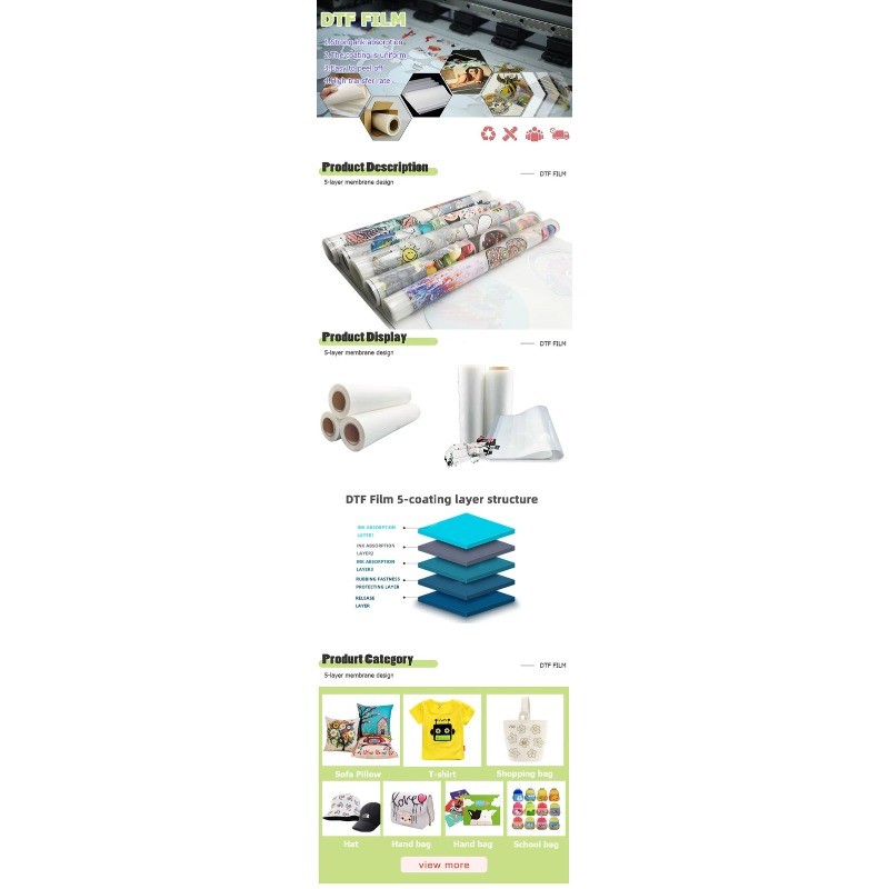 33cm*100m 75U PET Heat Transfer Film for Tshirt T-Shirt Custom Printer