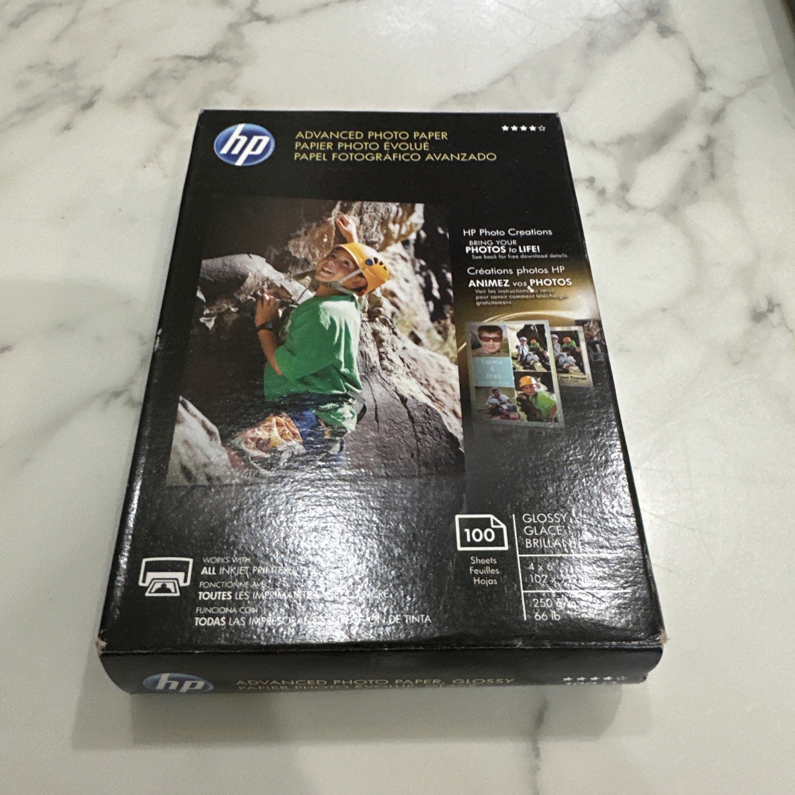 HP Advanced Photo Paper 4×6” Glossy 100 Pack NEW. Works with All Injet Printers