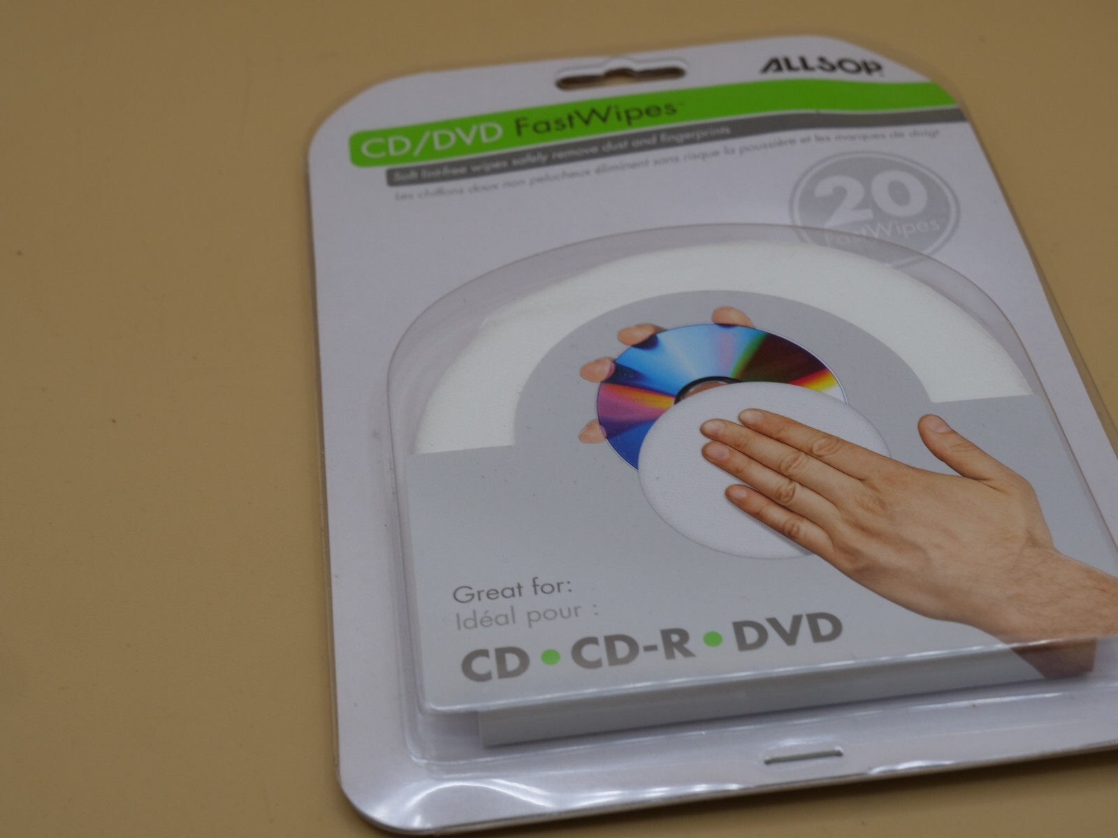 Allsop CD+R/RW DVD+R/RW Fast Wipes Cleaners Removes Dust Fingerprints PS1 PS2