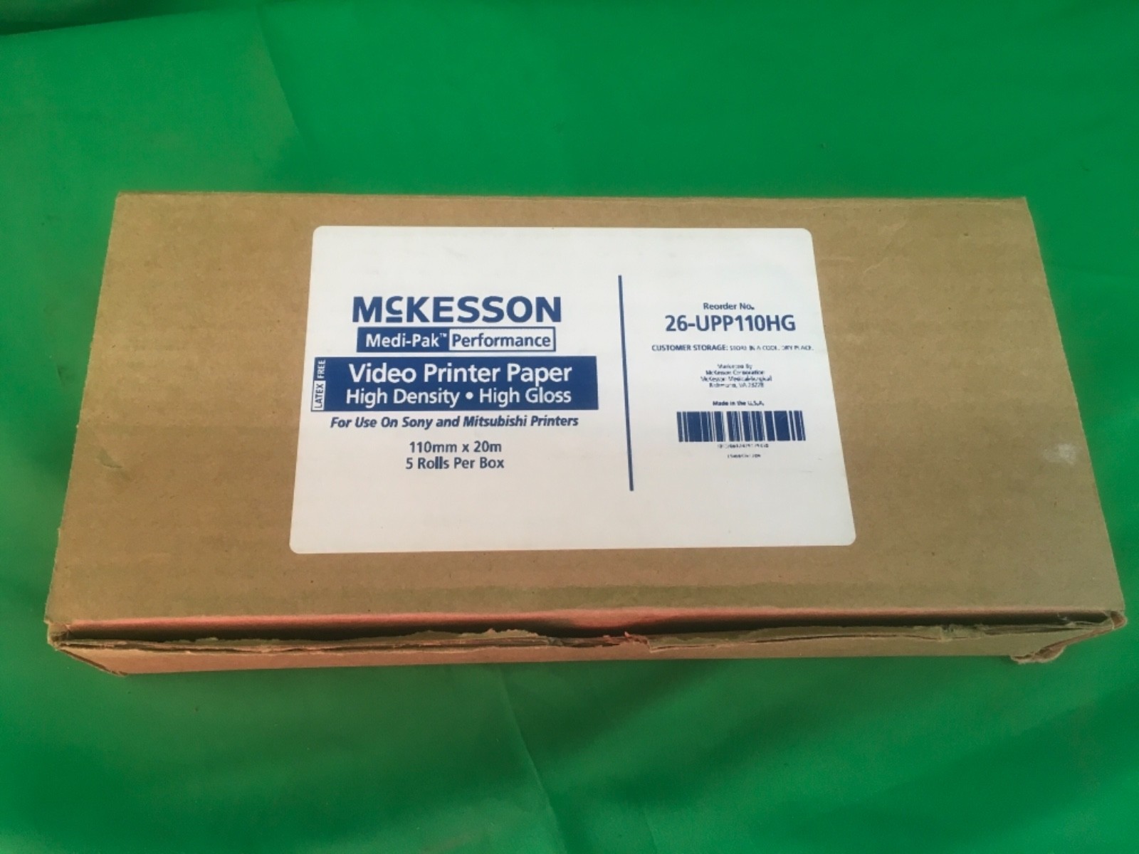McKesson Video Paper- High Density, 26-UPP110HG 110mm x 20 meter roll, Box of 5