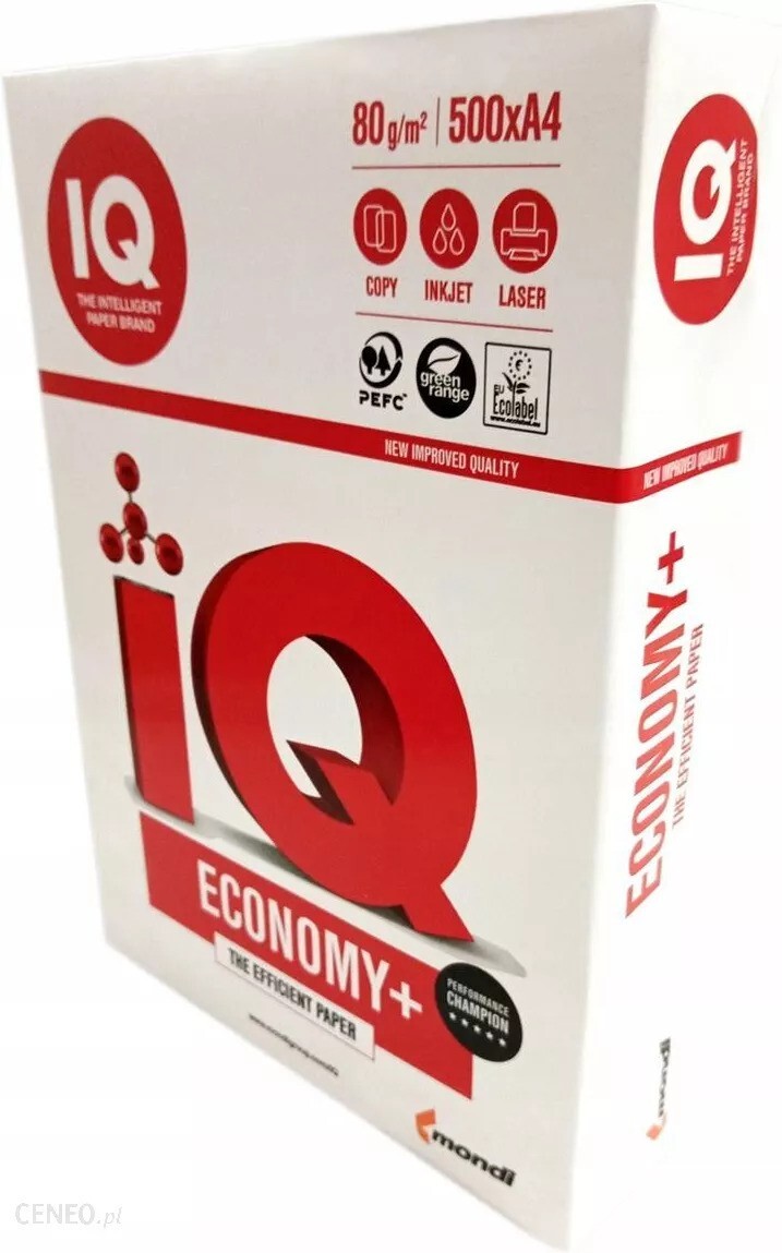 Mondi IQ Economy+ A4 paper, 80 GSM, one Ream of 500 sheets
