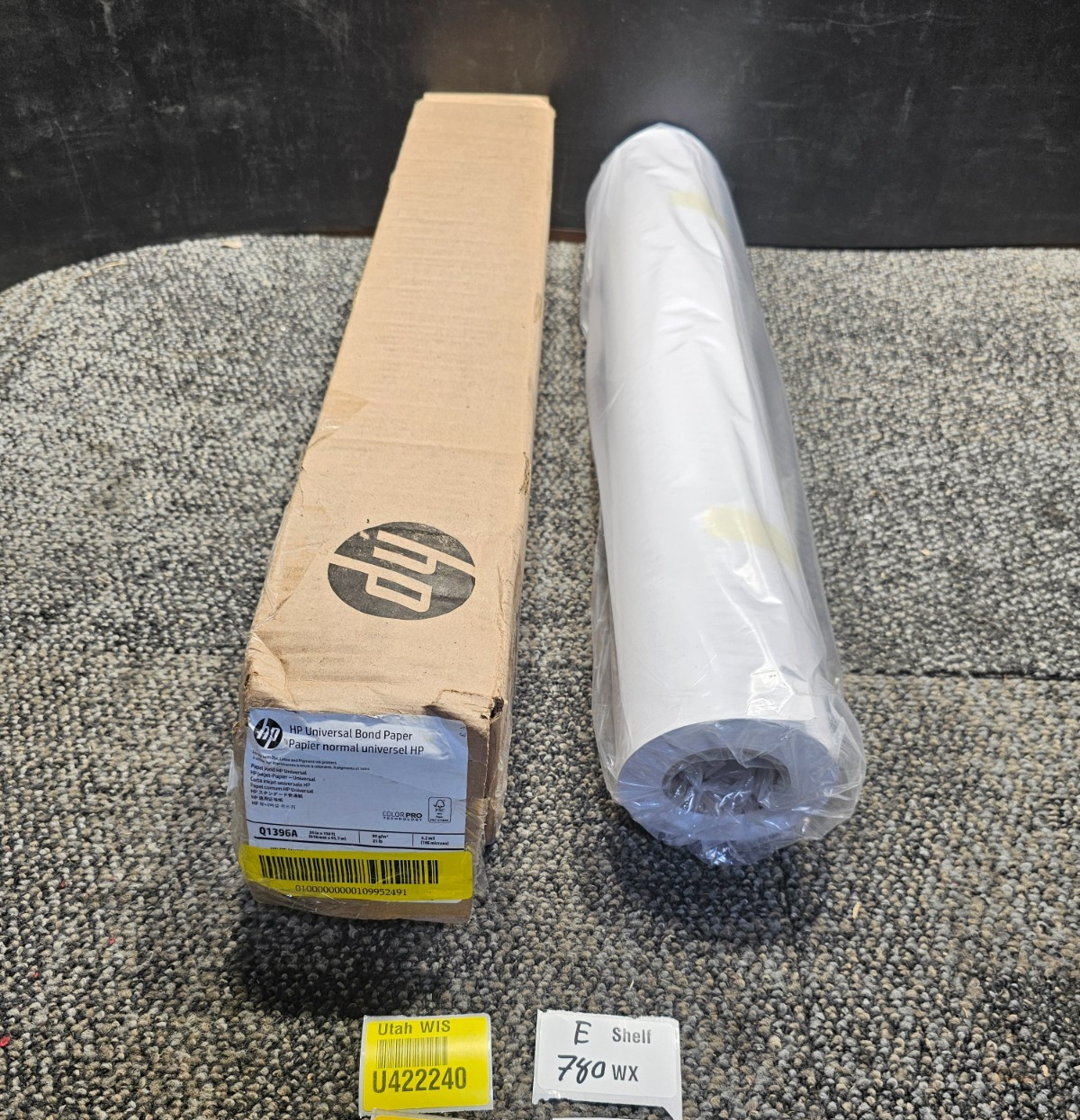 HP Q1396A Universal Bond Paper, 24” x 150 ft., 21 lb, 4.2 mil White