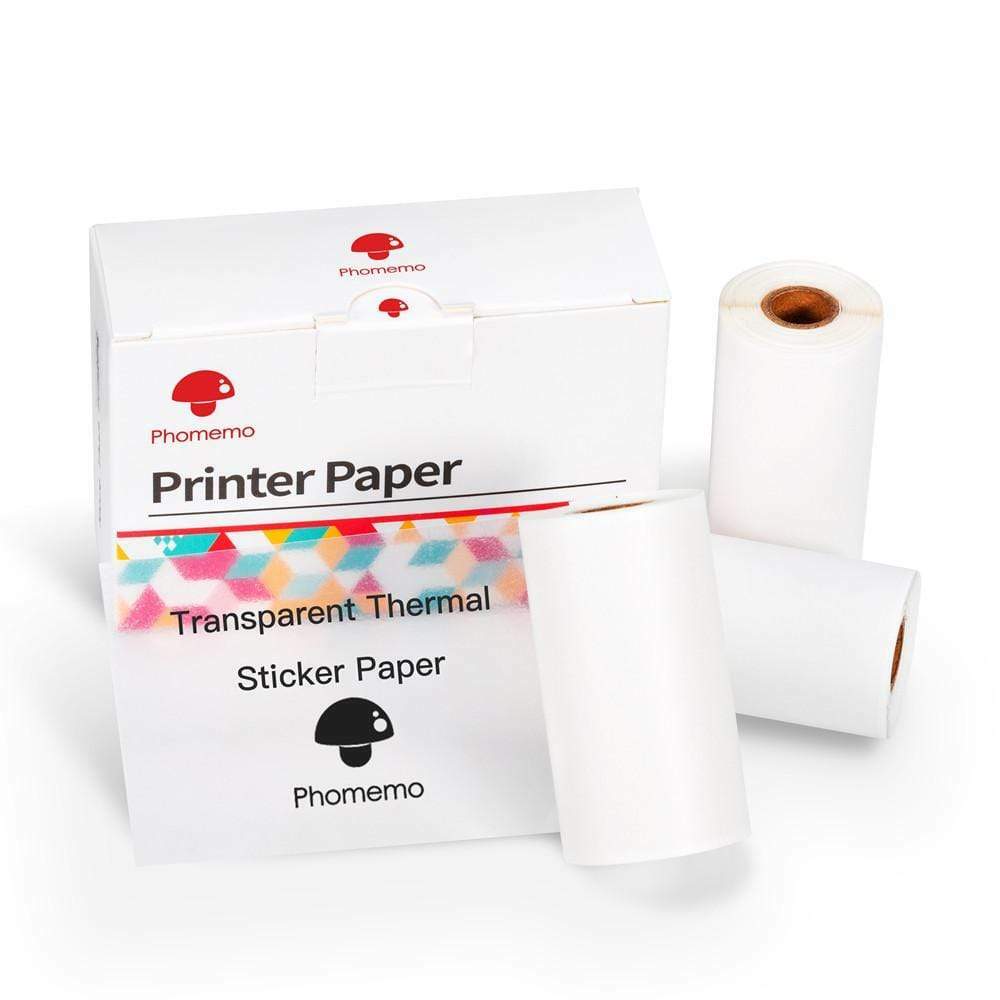 Phomemo Transparent Sticker Thermal Paper 50mm*3.5m Clear Self-Adhesive Label
