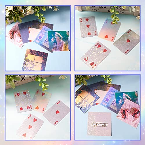 60 Sheets Holographic Laminate Sheets Clear Glitter A4 Size Vinyl Rainbow