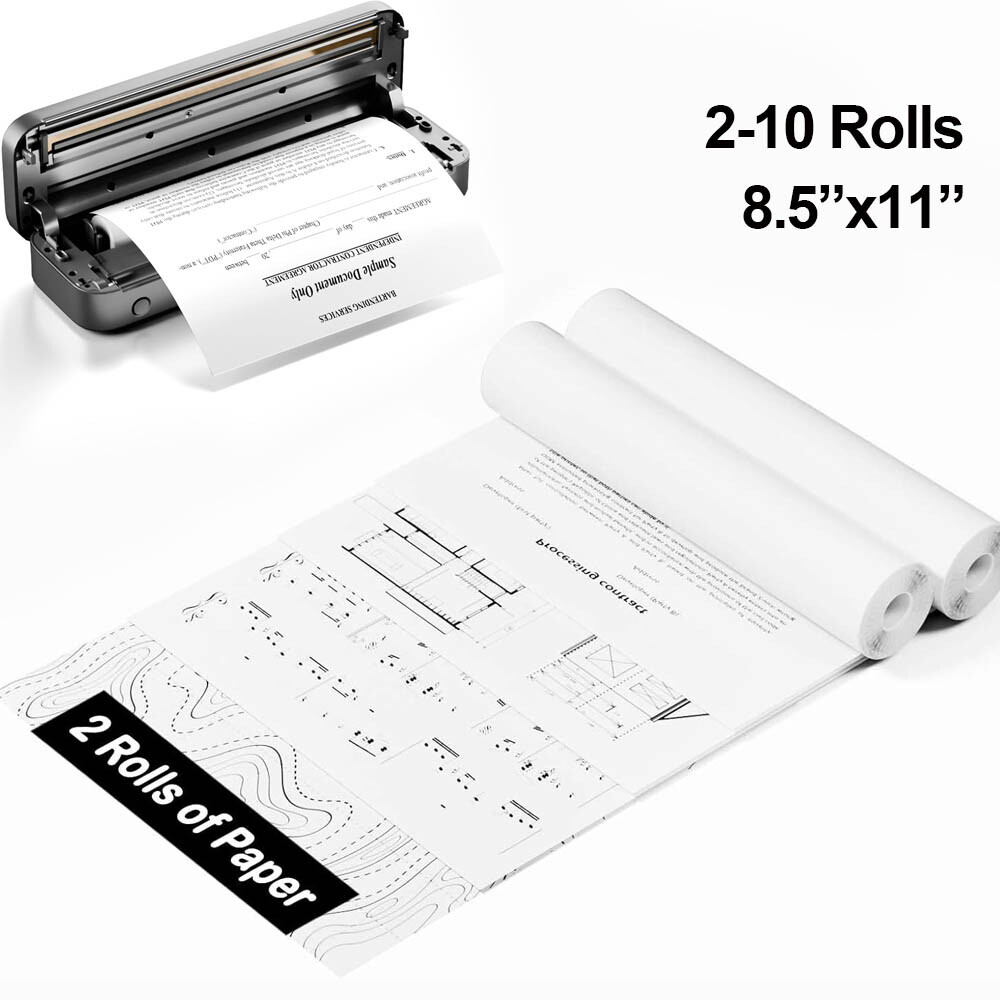 8.5″x11″ Thermal Paper 2-10 Rolls US Letter Quick-Dry Print Paper 8.5″ x 275″
