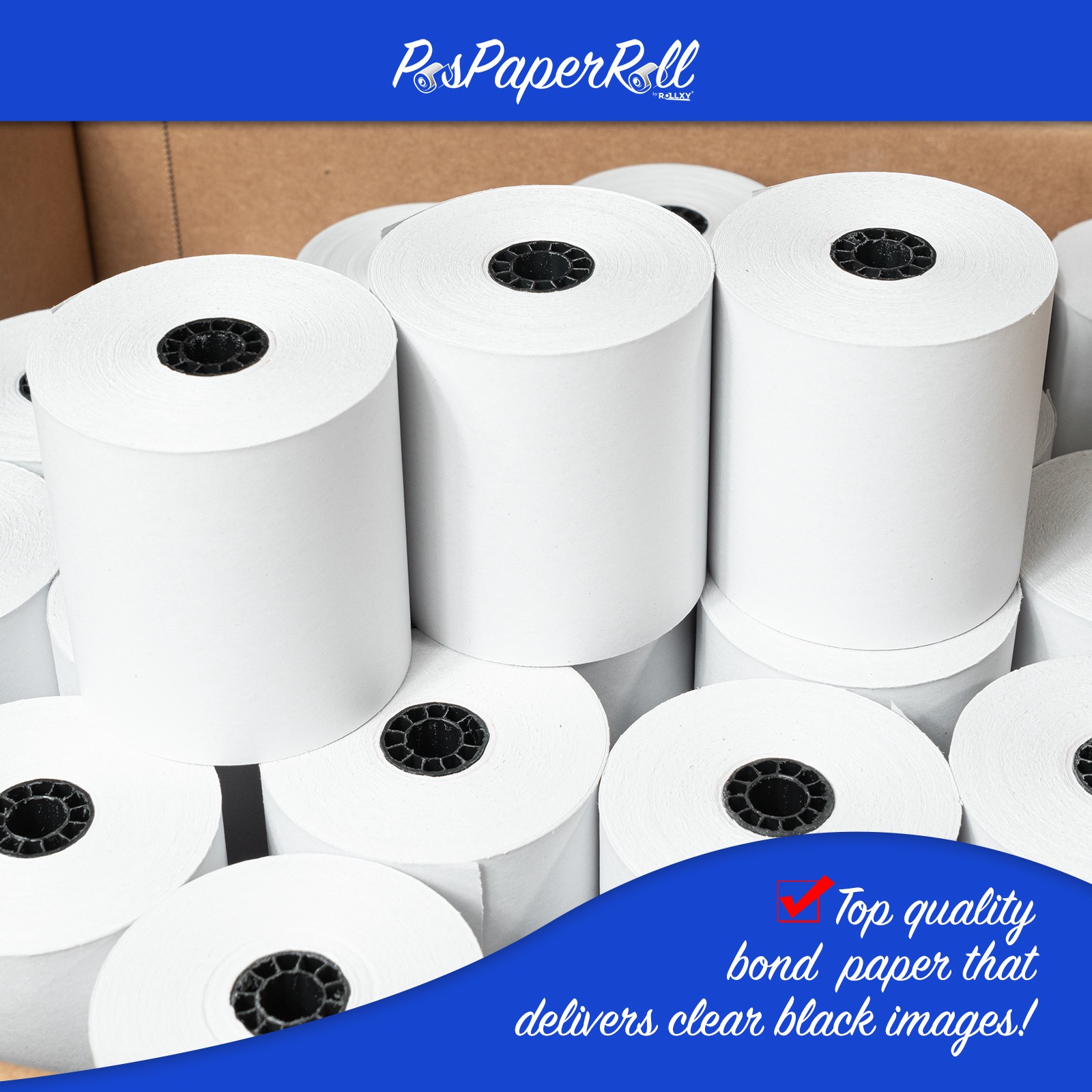 3″ x 150′ 1-Ply Bond 50 Rolls Paper for Epson TM-U200B TM-U200D TM-U210 TM-U220