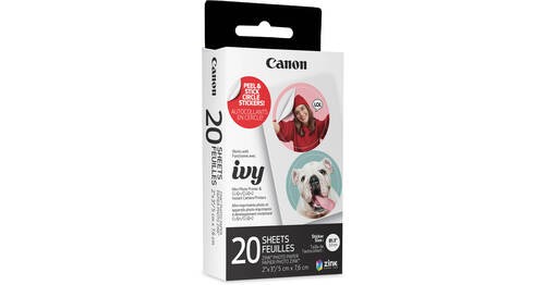 Canon ZINK Pre-Cut Circle Sticker Paper Pack – 20 Sheets – Adhesive 4967C001