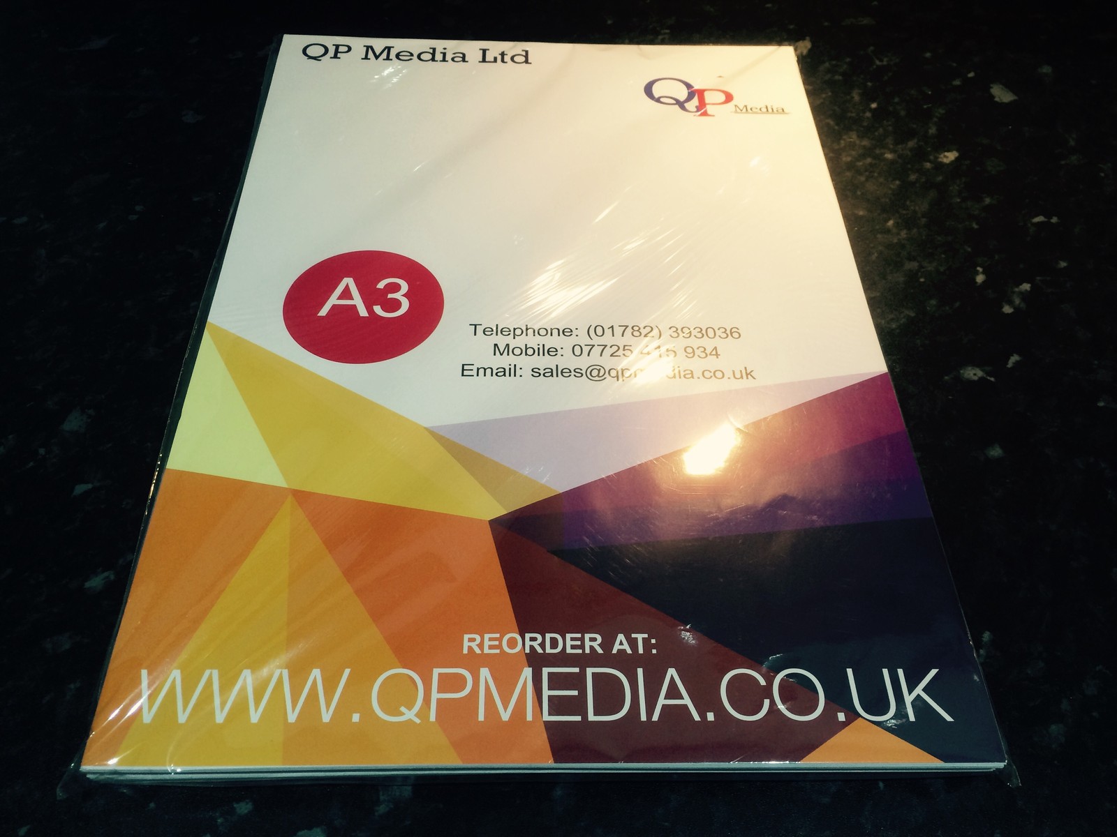 A3 PHOTO QUALITY HIGH GLOSS INKJET SELF ADHESIVE STICKER PAPER 150gm 50 SHEETS