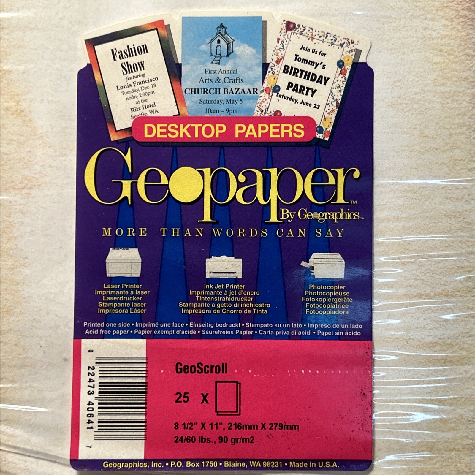 Geo graphics Geo Scroll Paper Printed Printer Vintage 1990s New USA