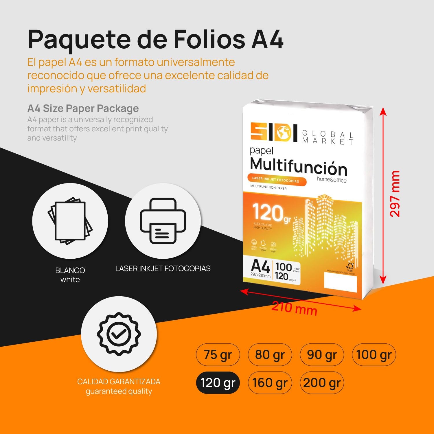 A4 Paper, 120gsm, Printer Paper A4, Pack for School, Work or Home G…