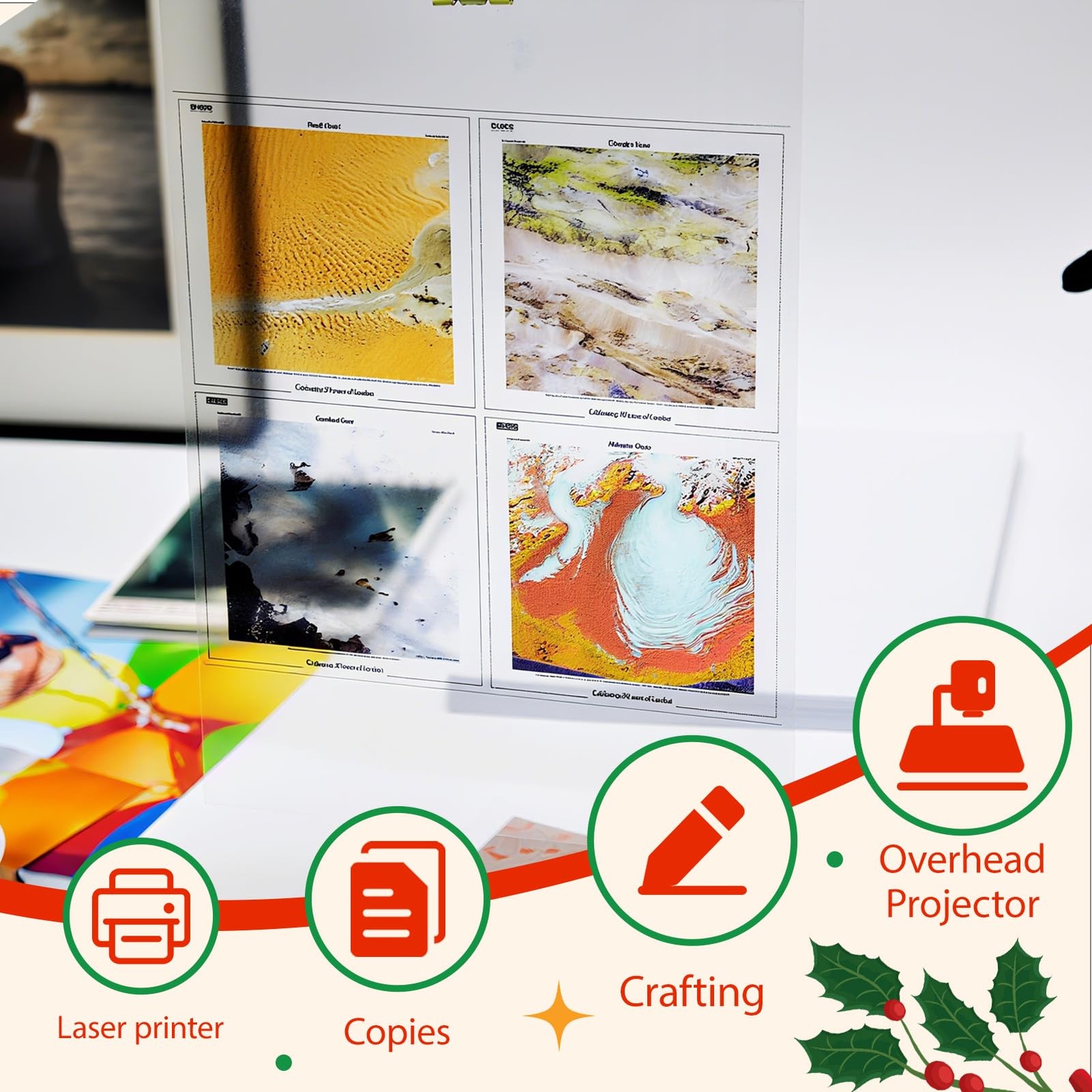 Laser Transparency Film 8.5×11 100 Sheets Overhead Projector Presentation