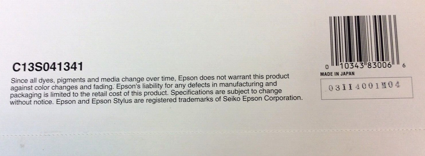 EPSON S041341 Enhanced Matte Paper (Archival Matte Paper) Professional 8.5 x 11