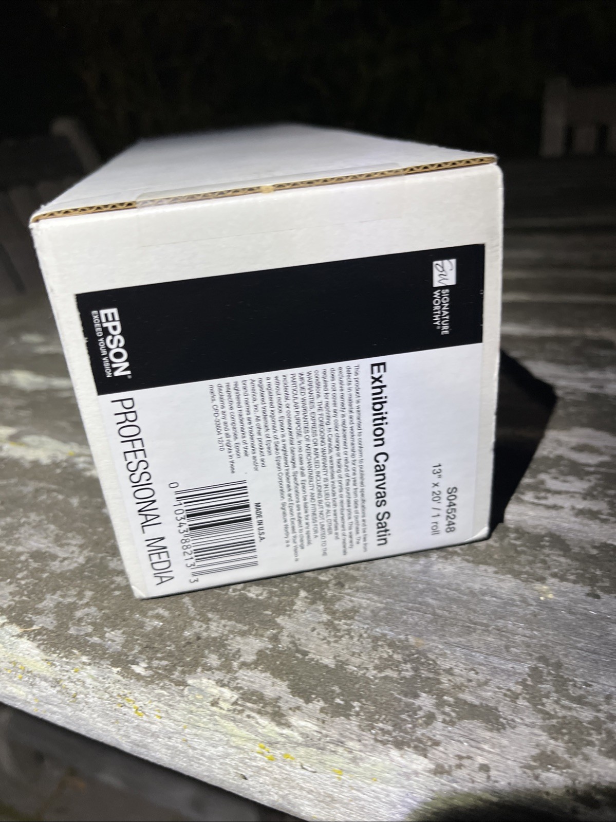 Epson Exhibition Canvas Satin S045248 13″ x 20′ Roll Archival Inkjet Paper Roll