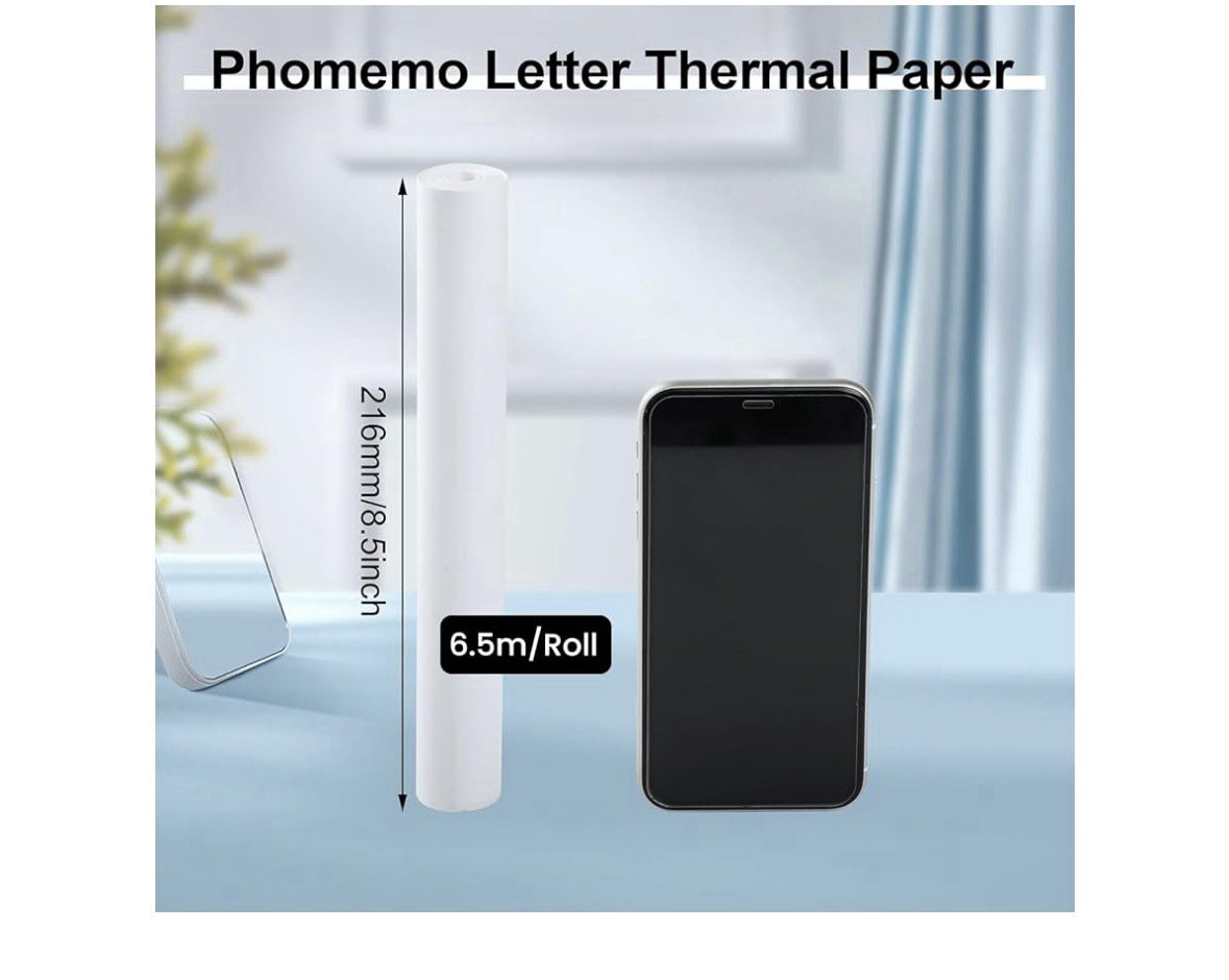 2 Rolls Phomemo Thermal Paper 8.5’’ x 11’’ US Letter Size, Advance. Thermal.