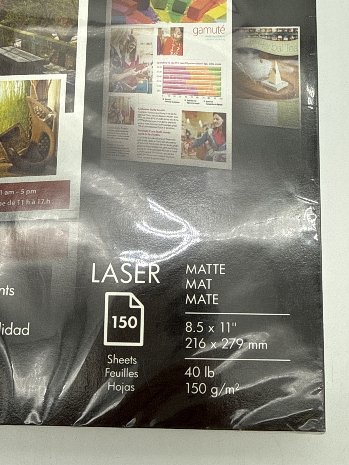 HP Brochure Flyer Paper Laser 8.5×11 Matte White 150 Sheets 40lb/150g Q6543A