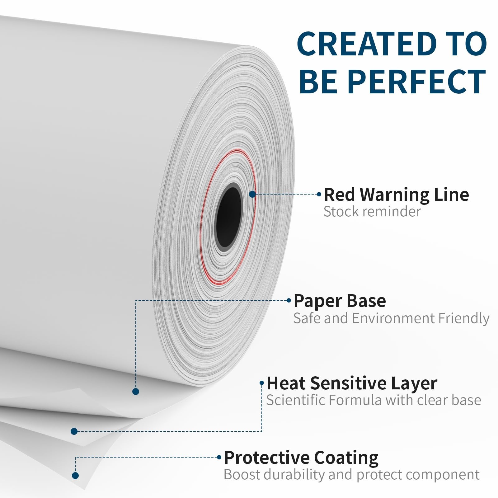 (10 Rolls) NefLaca Thermal Receipt Paper 3 1/8 x 230, 10 10 Rolls, White