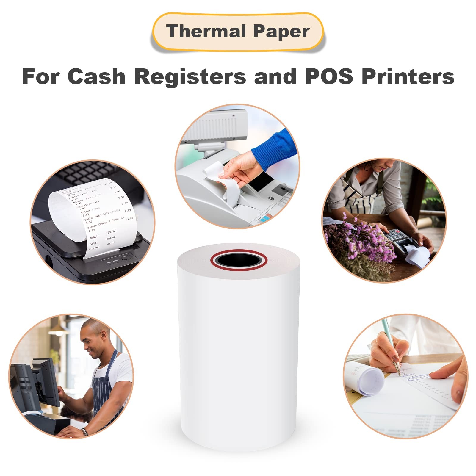 MFLABEL® 50 Rolls Thermal Paper (2 1/4″ x 85′) – POS 2 x 85′, White