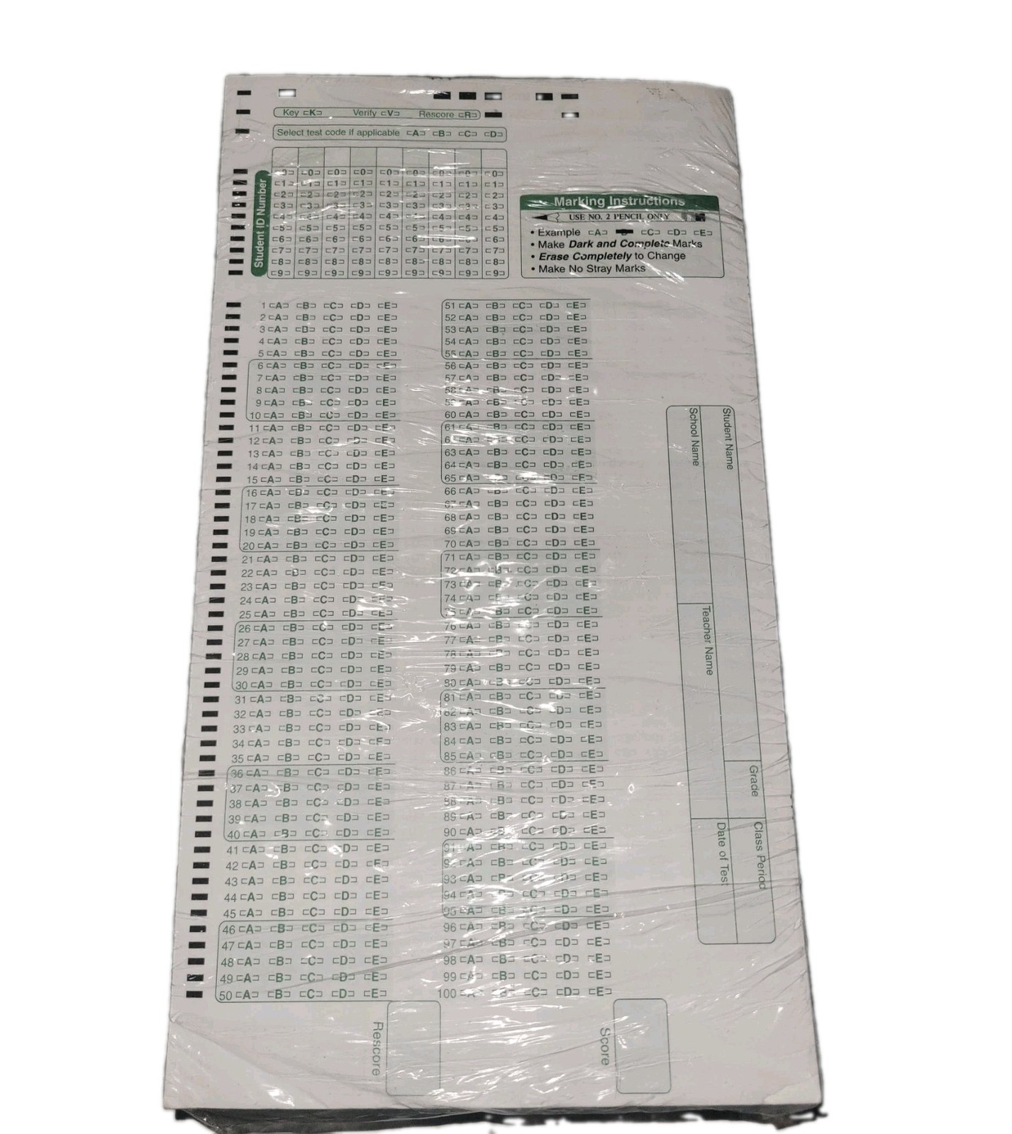 Sealed Apperson DATALINK 1200 – Pack of 500 – Data Answer Sheet Forms (28510)
