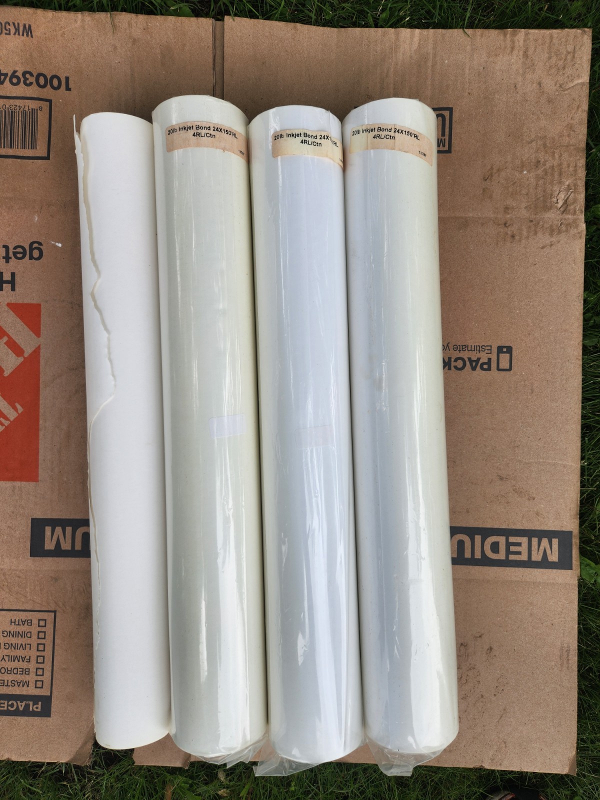 3 Rolls 24” X 150′ 20lb InkJet Bond Plotter Paper