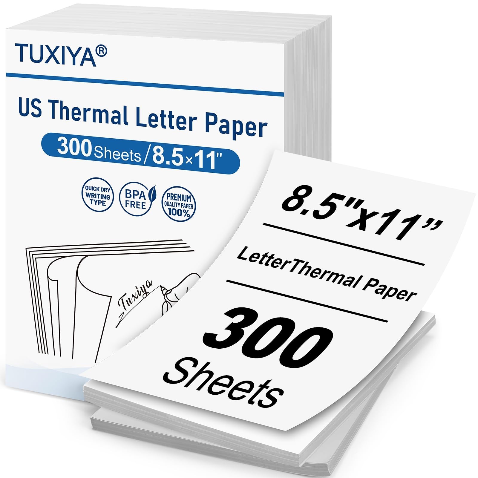 300 Sheets Thermal Printer Paper 8.5×11″ BPA-Free, US Letter Size, Compatible wi