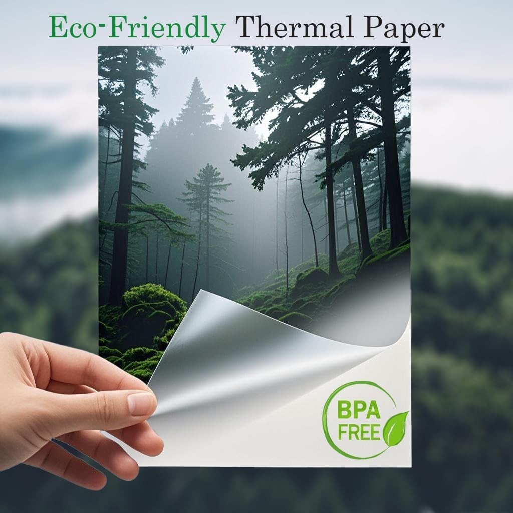 Thermal Printer Paper 8.5 X 11 Inch,Thermal Paper 8.5 X 11 Compatible with Porta