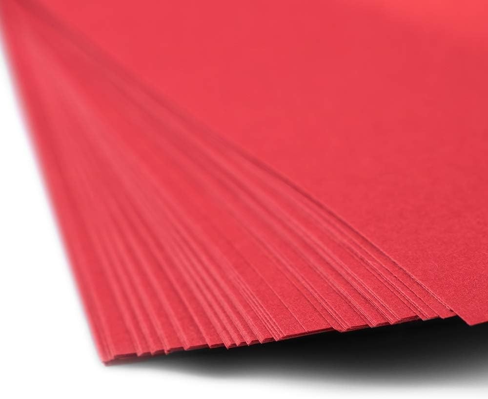 Vibrant Red 24lb Smooth-Free Paper – 8.5 x 11 – 100 Sheets for Creative Use
