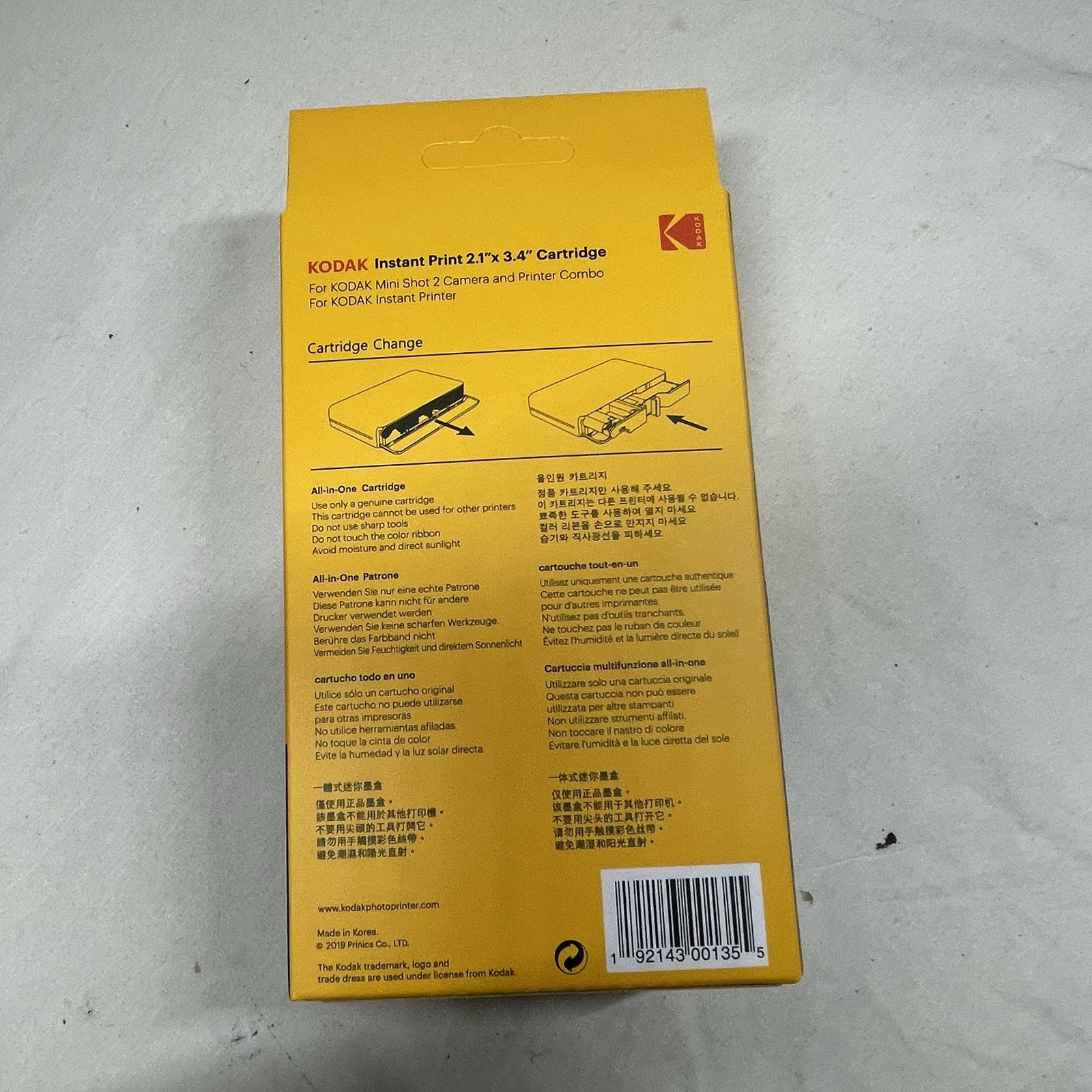 Kodak Cartridge 2.1 X 3.4 30 Sheets For Kodak Mini Shot 2 Series New Torn Box