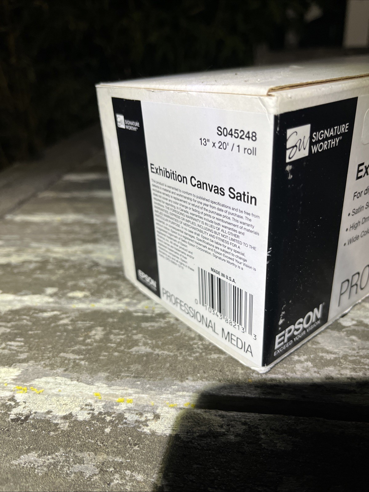 Epson Exhibition Canvas Satin S045248 13″ x 20′ Roll Archival Inkjet Paper Roll