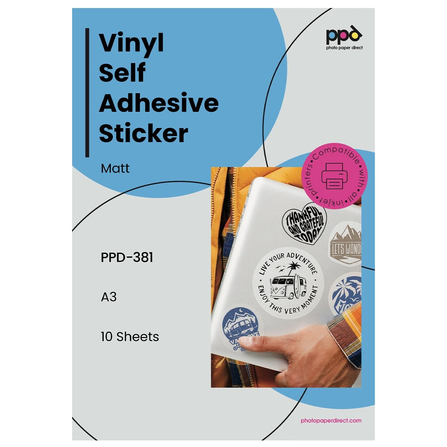 10 x A3 Inkjet PREMIUM Vinyl Sticker Wrap Printable, White, Matt, Self Adhesive…