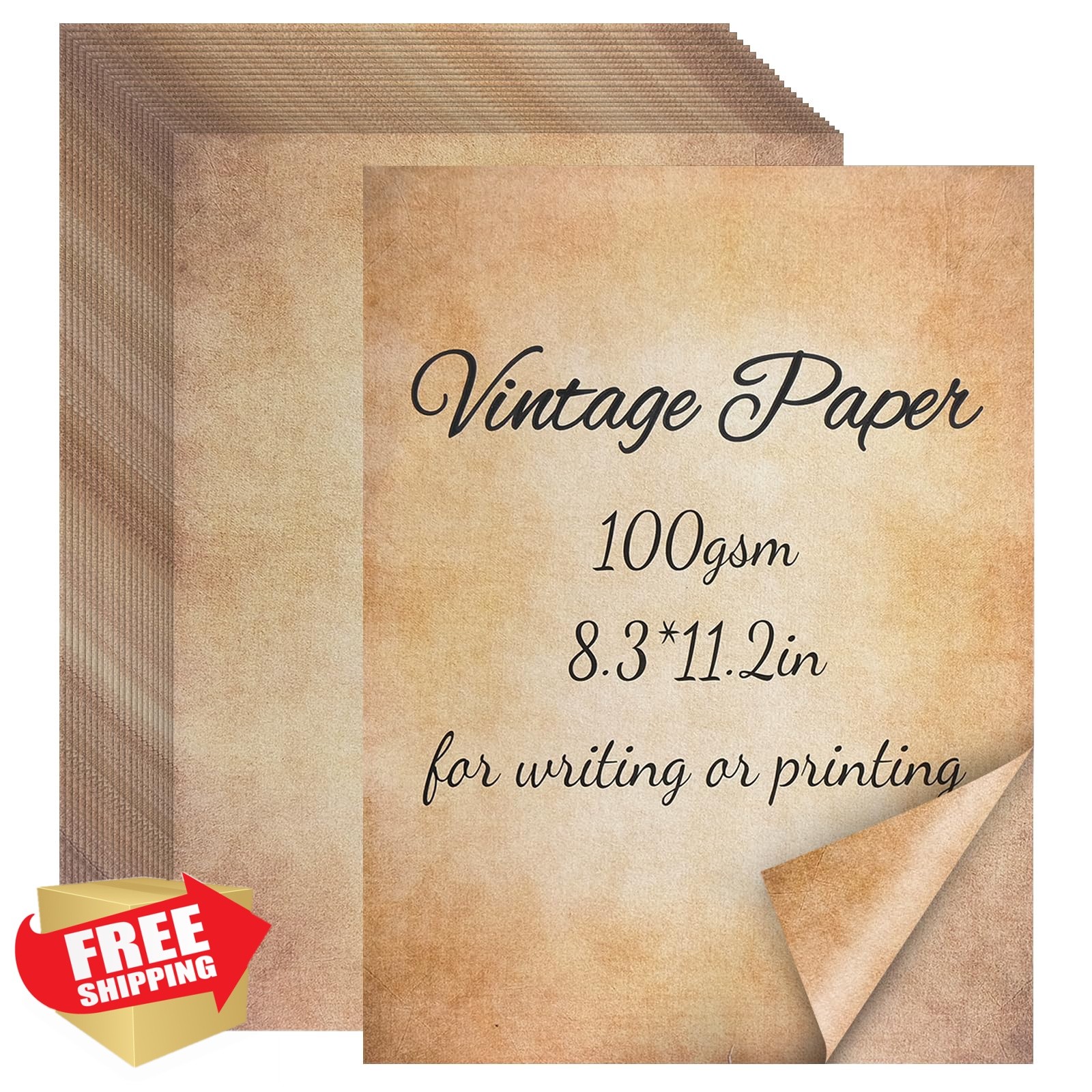 CraftyManor 30 Sheets Vintage Printer Paper