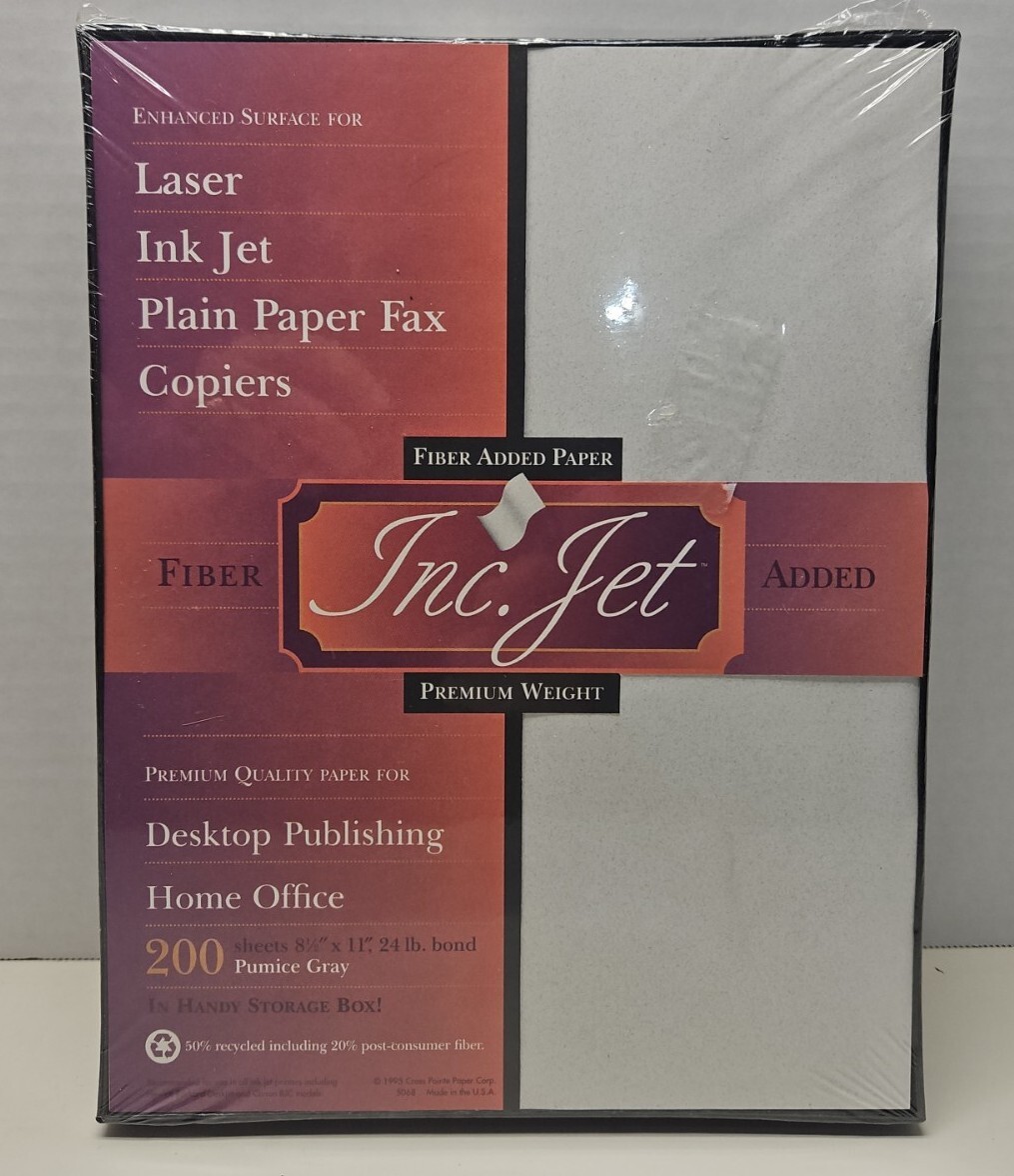 Fiber Added Paper Premium Weight Laser Ink Jet Copier Pumice Gray 200 sheets