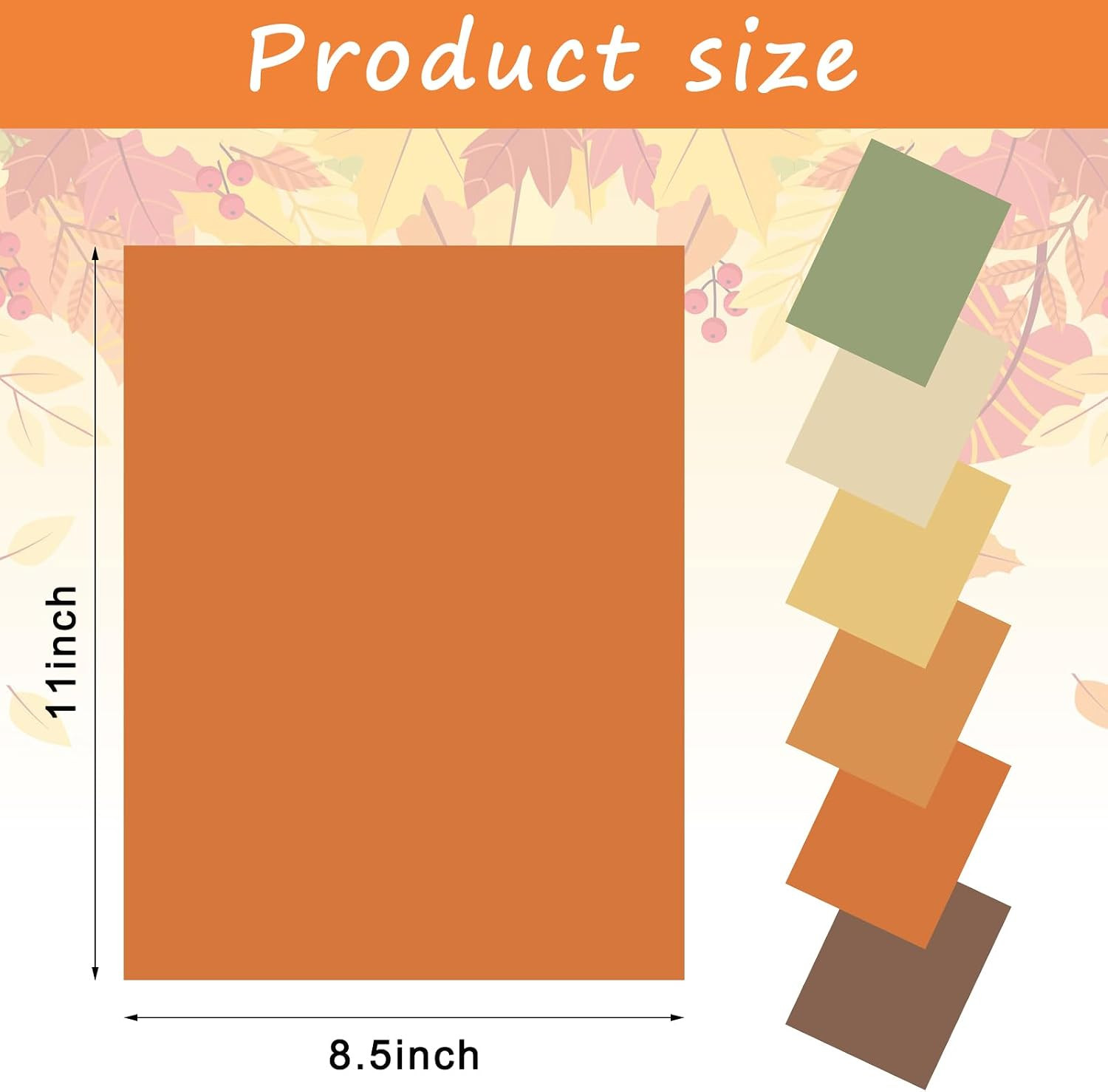 60 Sheets Boho Fall Colors Card Stock Paper Assorted Orange Green Brown Yellow C