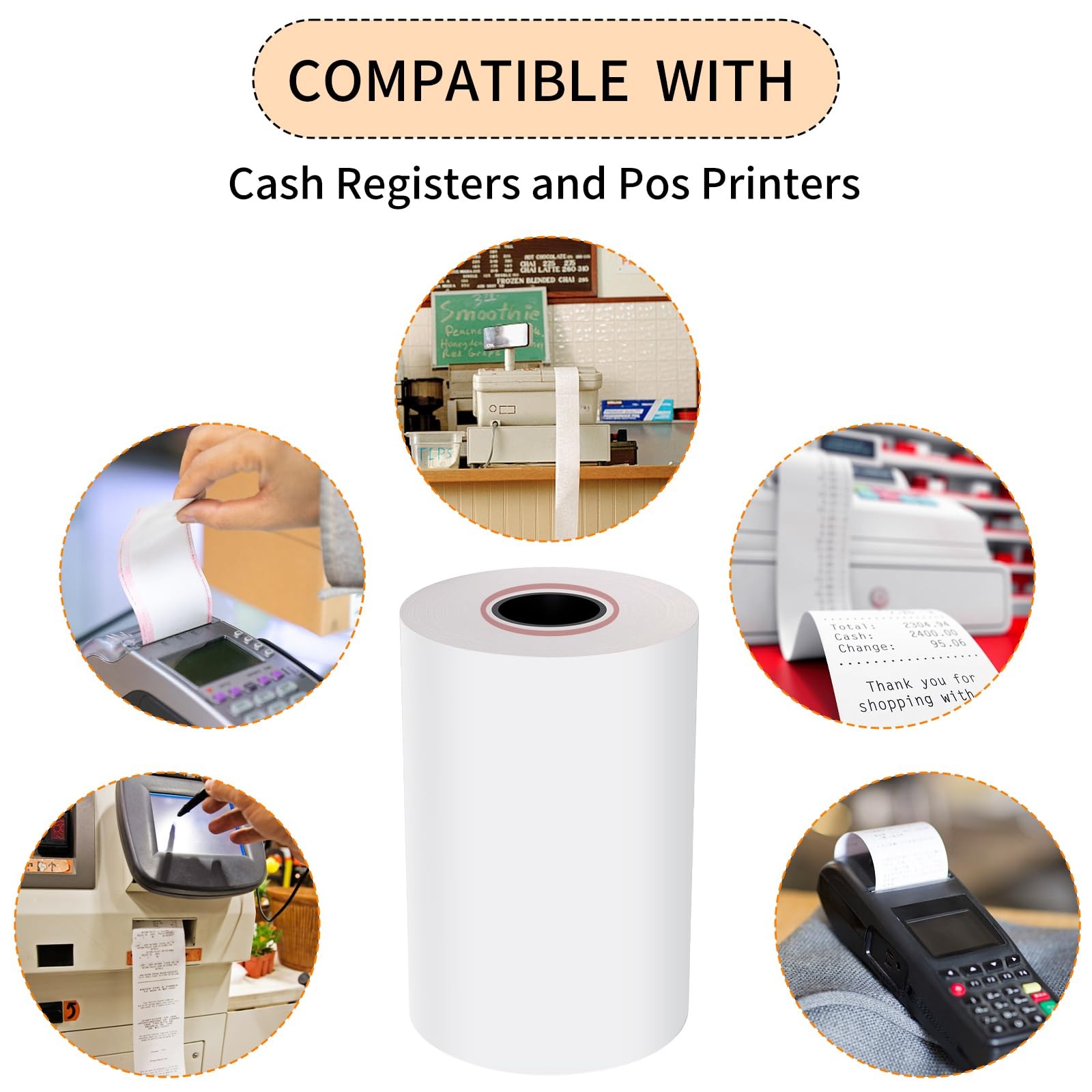 Tapsin 2 – 1/4” X 50′ Thermal Receipt Paper – Credit Card Rolls – Cash