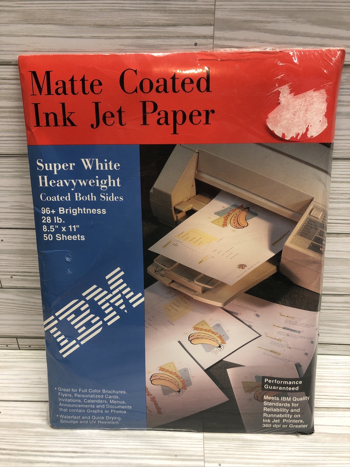 NEW ~ IBM Photo Quality Matte Coated Inkjet Paper ~ 96+ Bright ~ 28lb 50 Sheets