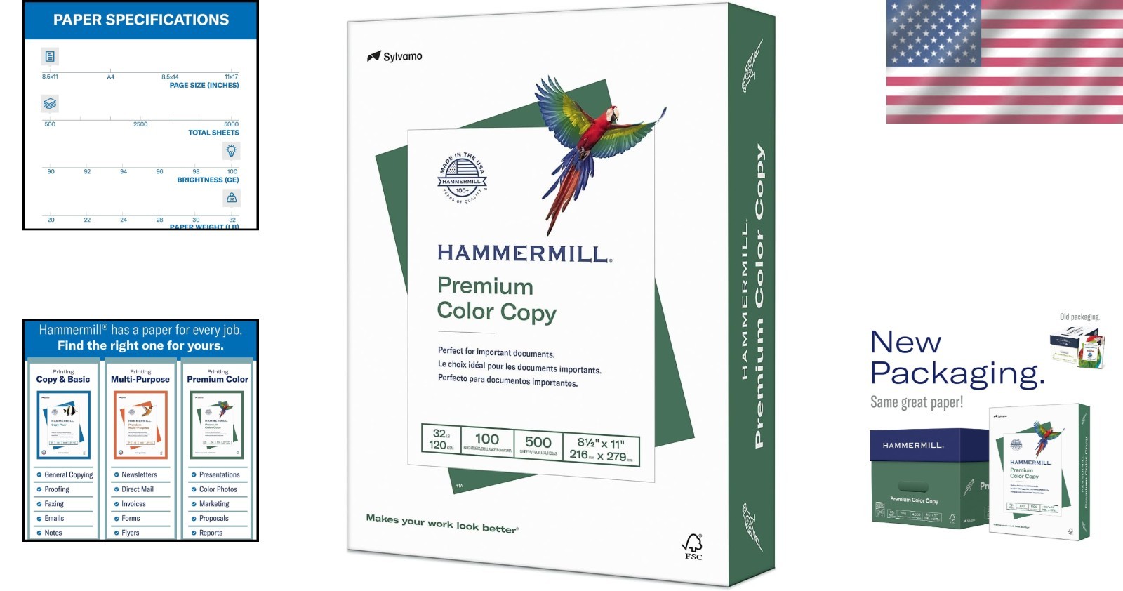 Hammermill Printer Paper, Color 32 Lb Copy Paper, 8.5 X 11-1 Ream (500 S
