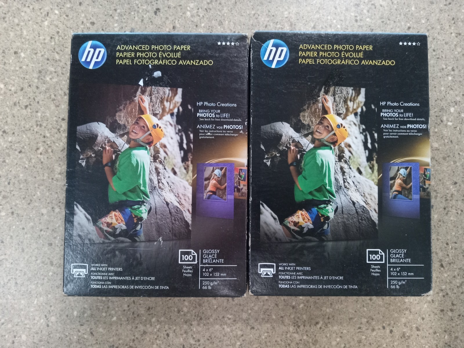 2 Hewlett Packard Q6638A 4 x 6 inch Glossy Printer Paper – 100 Sheets Each