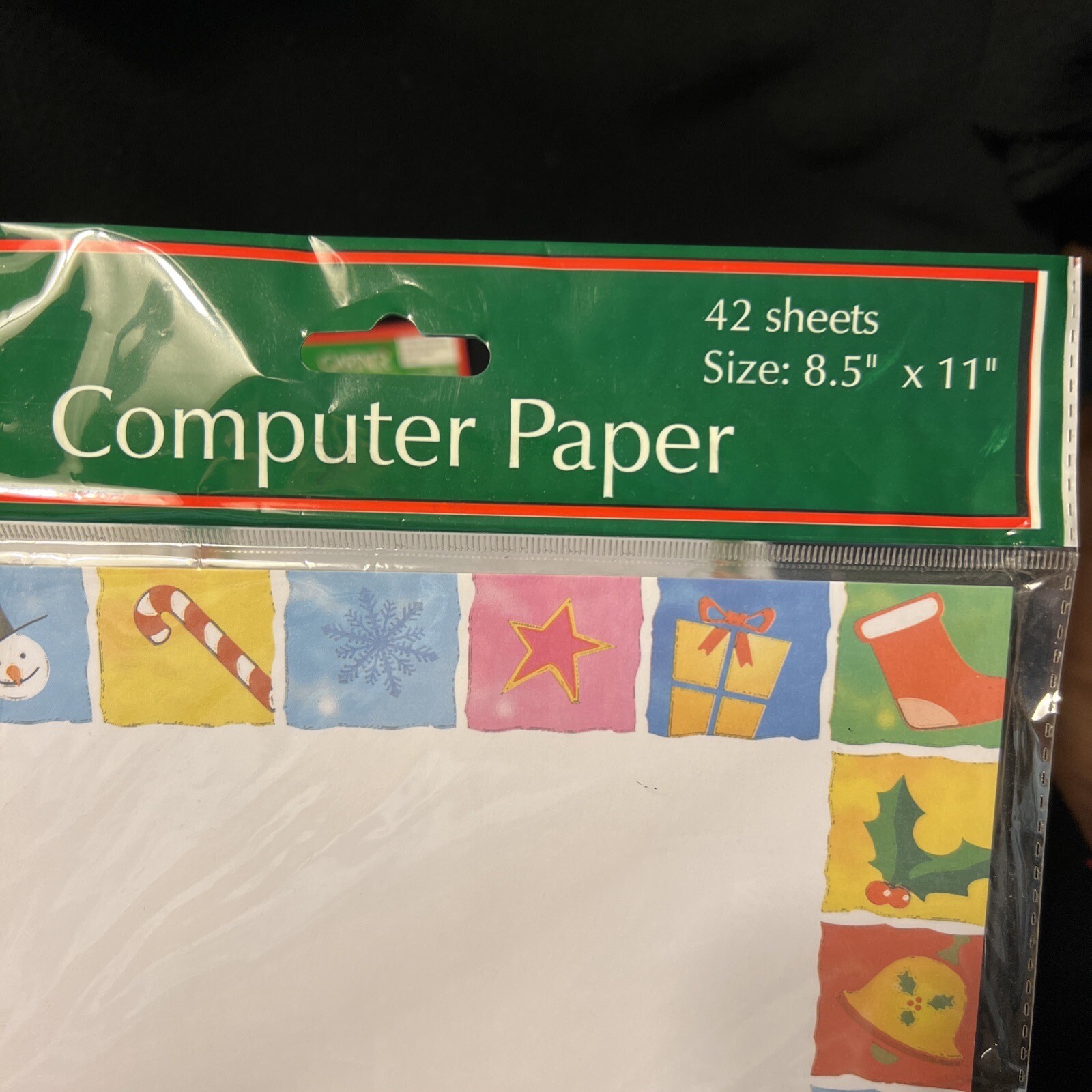 80+ Sheets Computer Paper Happy Holidays 3 Designs Laser & Ink Jet Horn Bulb