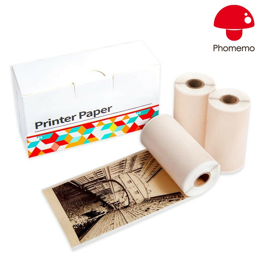 Phomemo M02 Gold Glitter Thermal Label Printer Paper Adhesive 53mm x3.5m 3 Rolls