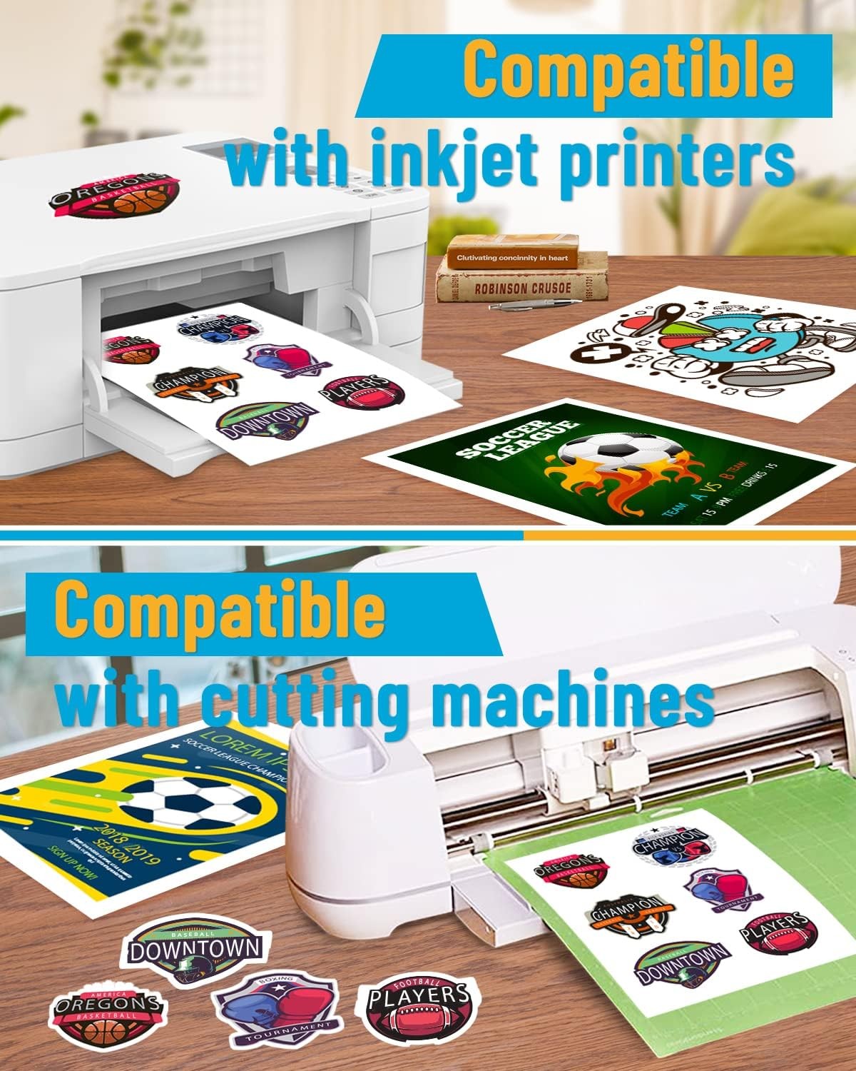 Clear Printable Vinyl Sticker Paper for Inkjet Printer, 25 Sheets