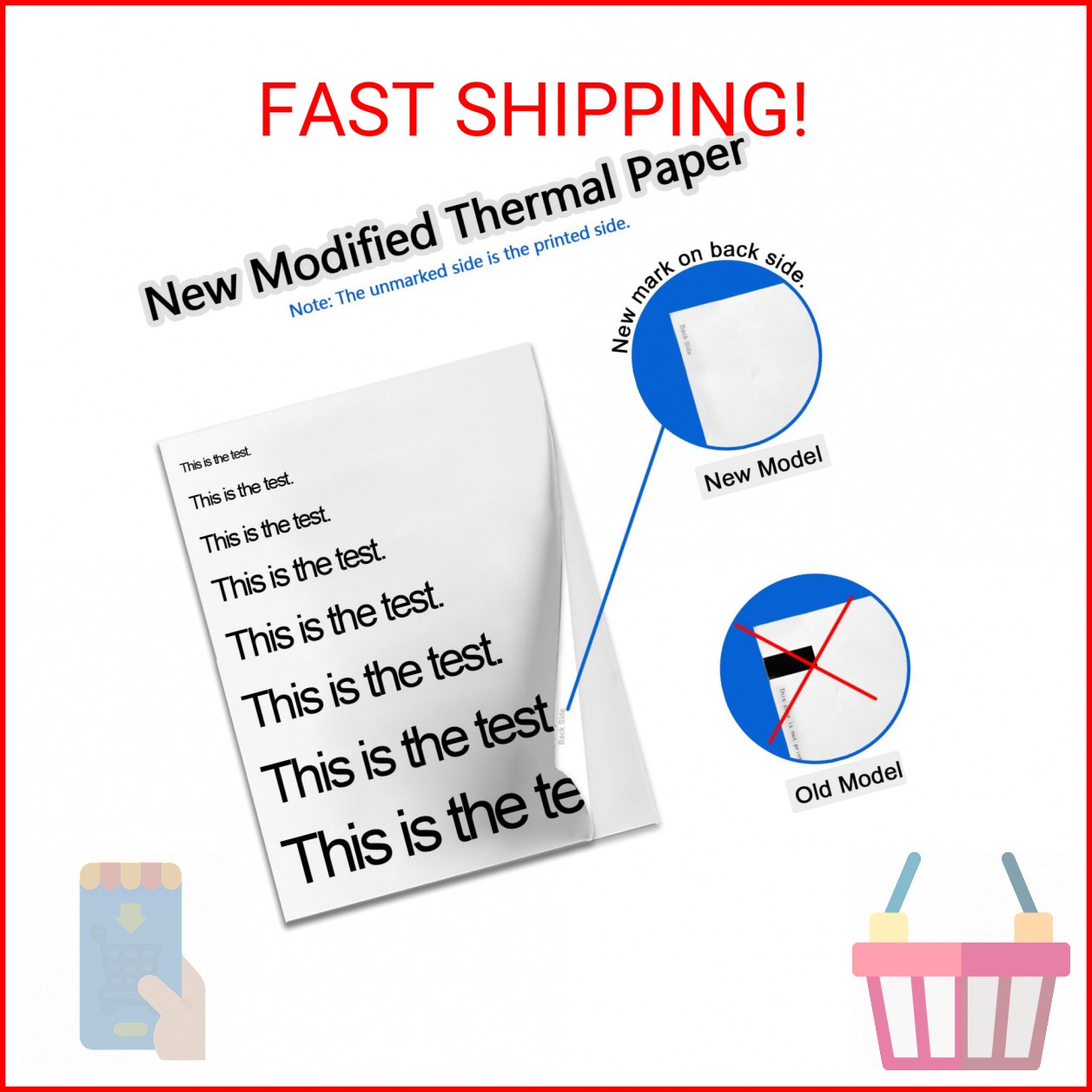 Thermal Printer Paper 8.5 x 11 Inch, 100 Sheets US Letter Size Thermal Paper, Co