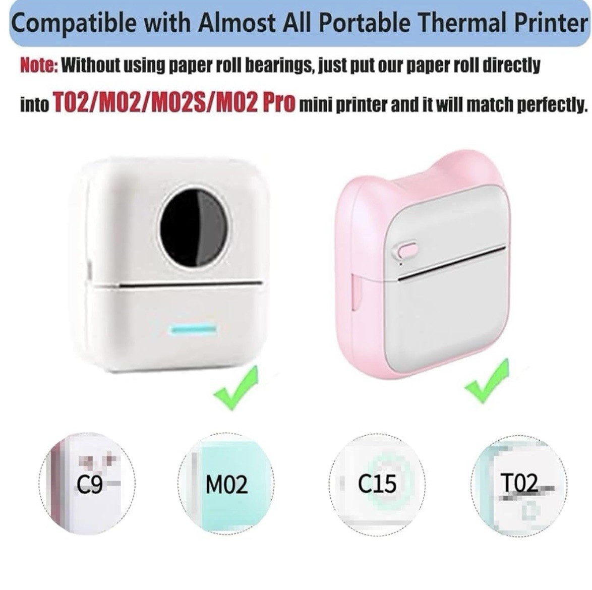 12 Rolls Colored Printer Paper, Self-Adhesive Thermal Paper
