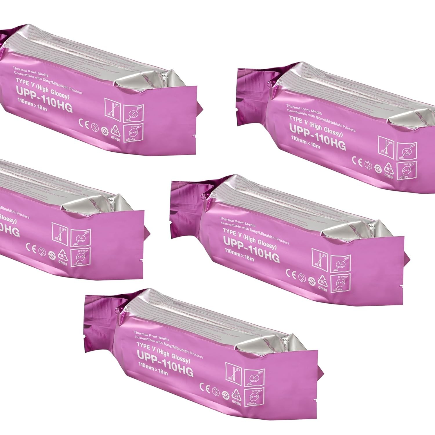 UPP-110HG Ultrasound Paper High Gloss 110HG Film 5 Rolls Medical Imaging
