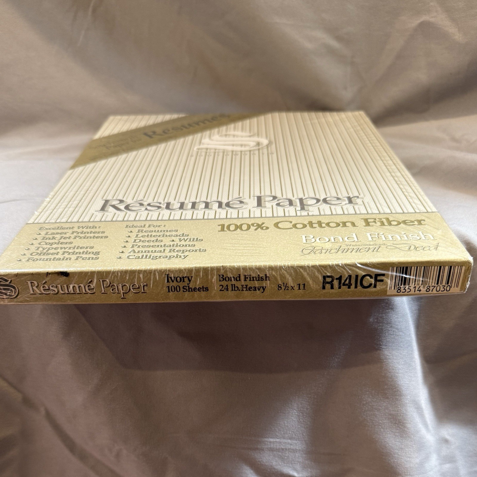 Southworth 100% Cotton Fiber Resume Paper Watermarked 24lb 8.5×11″ Ivory R141CF