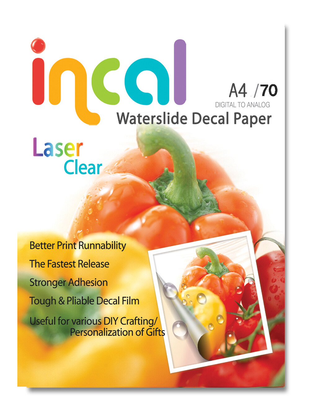 [Incal] Waterslide Decal Paper- Laser Clear / A4 size (210x297mm) / 70pcs